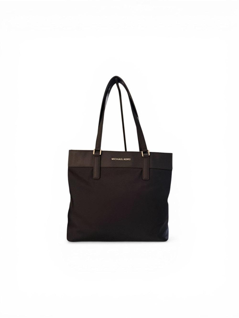 Michael Kors Navy Blue Morgan  Nylon Tote with Leather Trim